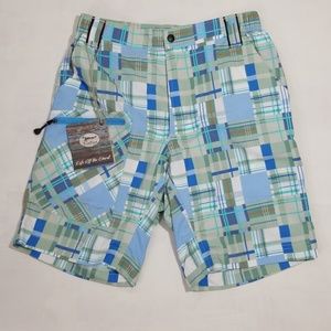 True Flies patchwork Madras short